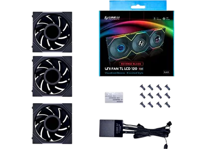 Lian Li UNI FAN TL LCD 120 Reverse Black (3 шт.), G99.12RTLLCD3B.R0